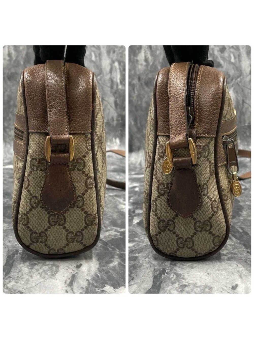 Gucci GG Sherry Line Shoulder Bag Brown Leather - Picture 7 of 10